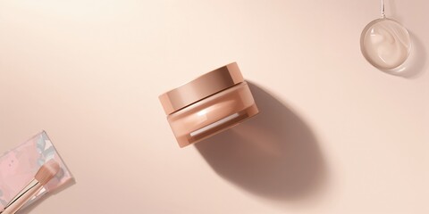 3d render of a cream container for makeup products, designed as an icon for cosmetic packaging