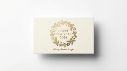 happy new year 2026 business card template for holiday-themed designs isolated on white background