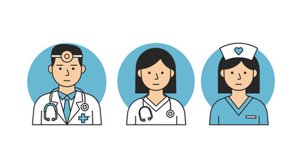 Healthcare professionals team illustration conveying medicine expertise and patient care service