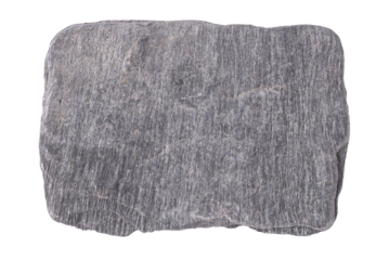 Grey gray stone flat in PNG isolated on transparent background
