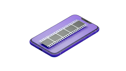 Smartphone displaying Filmstrip - Digital Media Concept