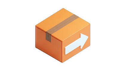Fototapeta premium Shipping Box with Arrow Icon, Delivery Concept
