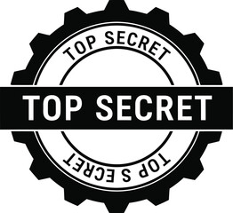 Top secret gear badge vector illustration