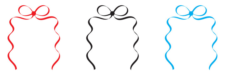 Hand drawn doodle style with bow and ribbon frames and stripes. design and decoration of card, poster, banner, greeting card and invitation. Christmas and New Year holiday frame design . 