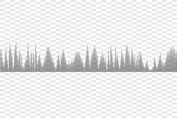 Sound wave graphic symbol, abstract digital music equalizer. Speaking sound wave illustration, digital frequency voice visualization