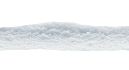 Extreme macro view of pristine white, powdery snow showing fluffy texture and crystalline structures, isolated on a seamless white background, concept of perfection nature and microcosm
