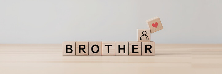 Brotherly love represented through wooden blocks