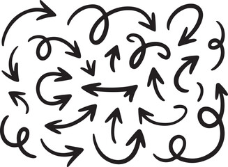 Confusing Arrows Pointing in Different Directions Randomly Scattered