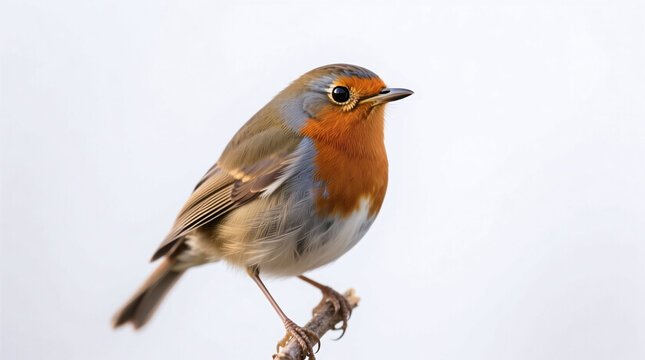 robin bird isolated on white background