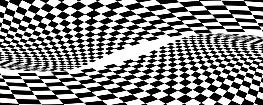 Race flag. Speed flag design. Car rally competition. Black and white squares pattern. Vector illustration