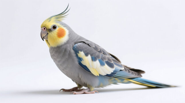 cockatiel bird isolated on white background