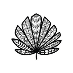 Stylized holly leaf with angular web pattern vector illustration