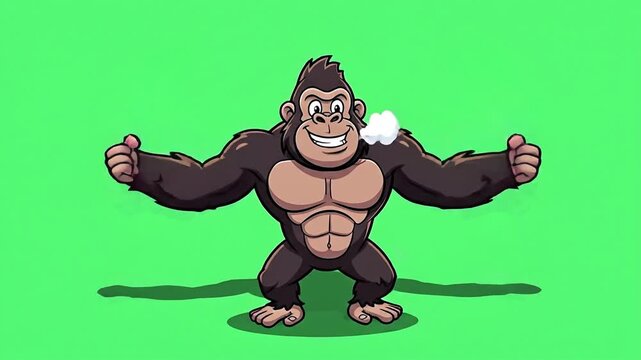 Cartoon Gorilla Animation - A Fun and Energetic Character Design.