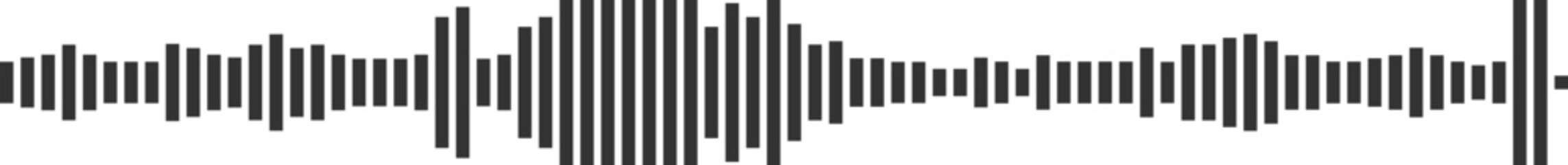 Obraz premium Horizontal audio waveform pattern black and white
