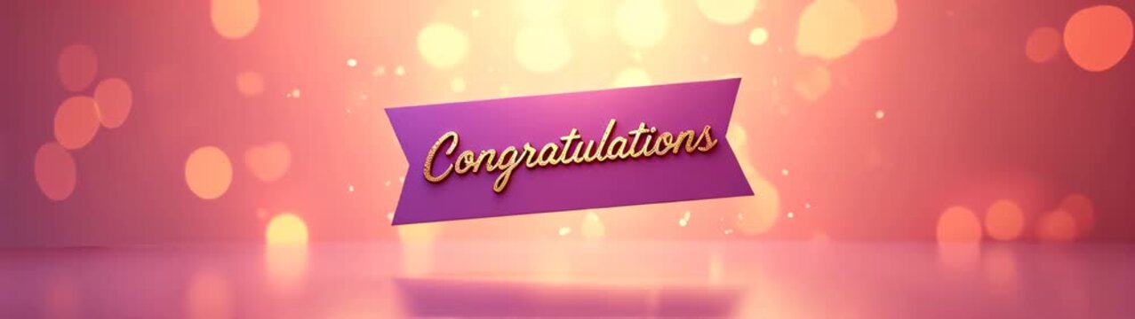 Purple congratulations card with a purple background