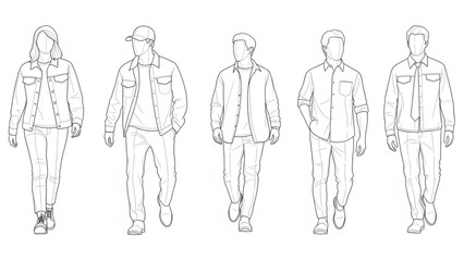 CAD Human Figures – Walking and Standing People Vector for Floor Plans