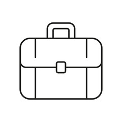Briefcase Line Icon. Business And Professional Work Symbol. Office, Career, And Corporate Representation. Editable Stroke. Isolated Vector Illustration