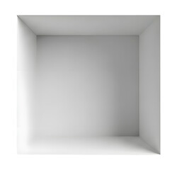 Empty white box interior illustration PNG