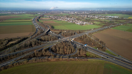 Autobahnkreuz Bliesheim, Verkehrsinfrastruktur aus der Vogelperspektive