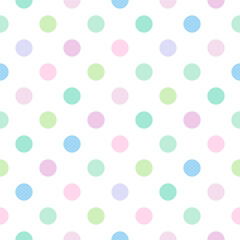Party Decor Seamless Pattern with Colorful Polka Dots