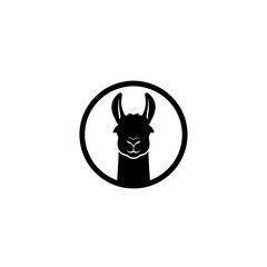 Obraz premium Llama silhouette gentle walk open space vector illustration