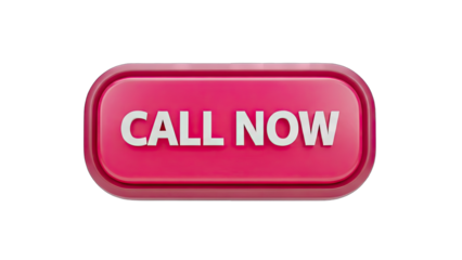 Glossy Pink Call Now Button With White Text And Transparent Background For User Interface And Web Design Elements