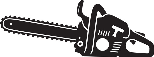 Chainsaw Power Tool Icon Wood Cutting Logging & Tree Felling Equipment
