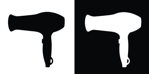 Hair dryer silhouette vector, Hair dryer icon, Blow dryer silhouette. vector illustration