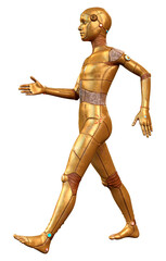 3D Rendering Male Robot on White