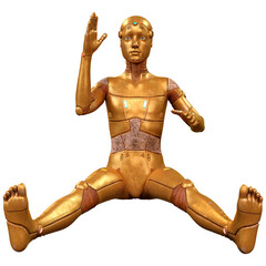 3D Rendering Male Robot on White