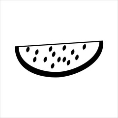 Whole watermelon and its parts. Fresh whole watermelon, slices, and parts. Organic fruit for juices, smoothies, and healthy eating, rich in vitamins. Vector icon illustration isolated on a white backg