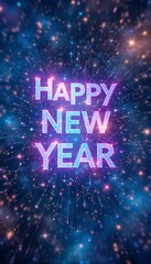 Happy New Year 2026 Fireworks Celebration Glittering Night Sky, Festive Lights, and New Year Wishes for a Bright Future