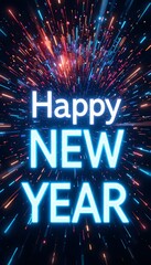 Happy New Year 2026 Fireworks Celebration Glittering Night Sky, Festive Lights, and New Year Wishes for a Bright Future
