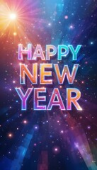 Happy New Year 2026 Fireworks Celebration Glittering Night Sky, Festive Lights, and New Year Wishes for a Bright Future