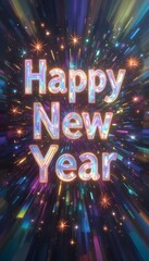 Happy New Year 2026 Fireworks Celebration Glittering Night Sky, Festive Lights, and New Year Wishes for a Bright Future