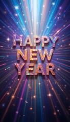Happy New Year 2026 Fireworks Celebration Glittering Night Sky, Festive Lights, and New Year Wishes for a Bright Future