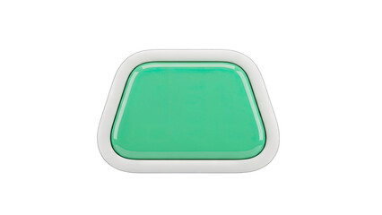 Glossy Teal Green Button With White Border on Transparent Background Ideal for Web Design and User Interface Elements