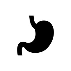Fototapeta premium Human stomach organ silhouette icon, representing digestion, gut health, and medical anatomy.
