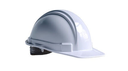 Fototapeta premium White plastic construction safety hard hat headwear isolated object for industrial head protection