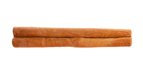 One dry cinnamon stick isolated on white