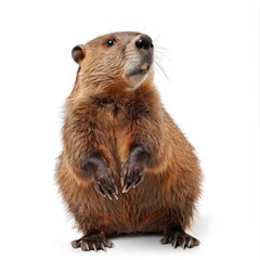 Busy Beaver Isolated on White