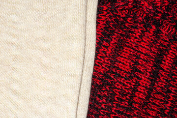 Fondo de jersey blanco y jersey rojo y negro