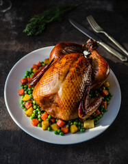 roast turkey with vegetables