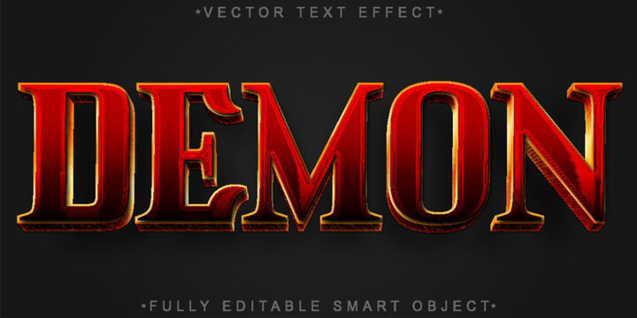 Demon Horror Darkness Vector Fully Editable Smart Object Text Effect