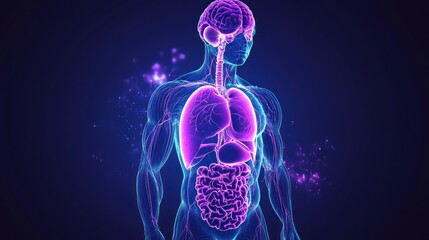 Human anatomy internal organs system 3 d digital rendering medical science illustration