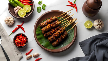 grilled meat with vegetables on the grill