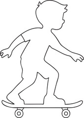 Fototapeta premium Skateboarder Silhouette in Action: Capturing a dynamic moment of a skateboarder mid-trick, highlighting the balance and agility involved in the sport.