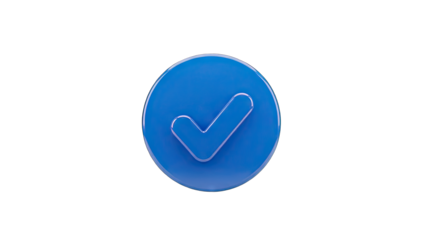 Blue Check Mark Icon Symbol In A Circle With Subtle Metallic Border On A Transparent Background Verified Status Approved Confirmation Icon