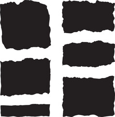 Ripped Paper Texture Set with Torn Black Edges for Grunge Design Backgrounds