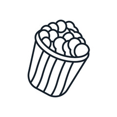 popcorn icons minimalist flat style design, popcorn Vector illustration  on white background